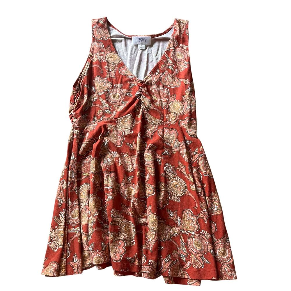 Ann Taylor Loft Women's‎ XS Multicolor Paisley Print Sleeveless V-Neck Tank Top